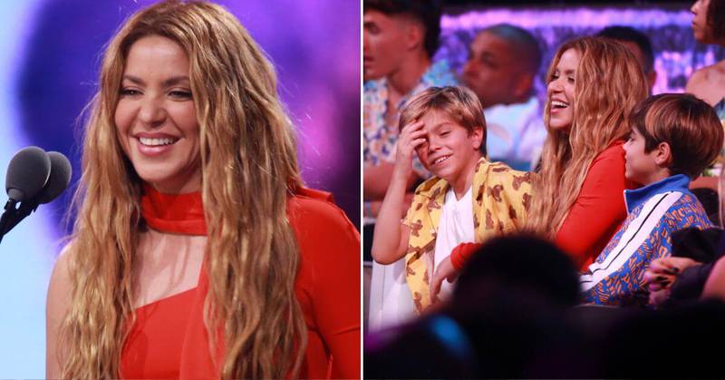 Shakira asistió a los Premios Juventud acompañada por sus hijos, Sasha y Milan