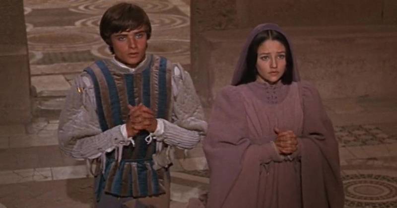Olivia Hussey y Leonard Whiting en 'Romeo y Julieta' en 1968