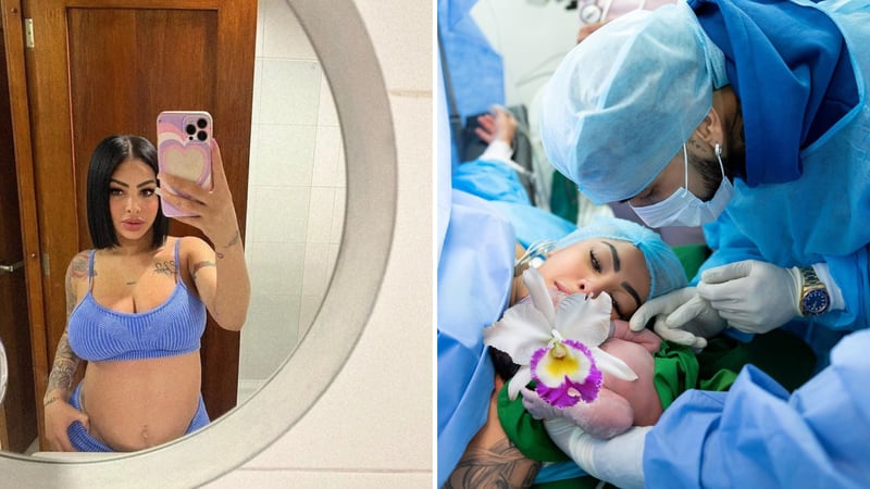 Yailin la mas viral llegó maquillada a su parto