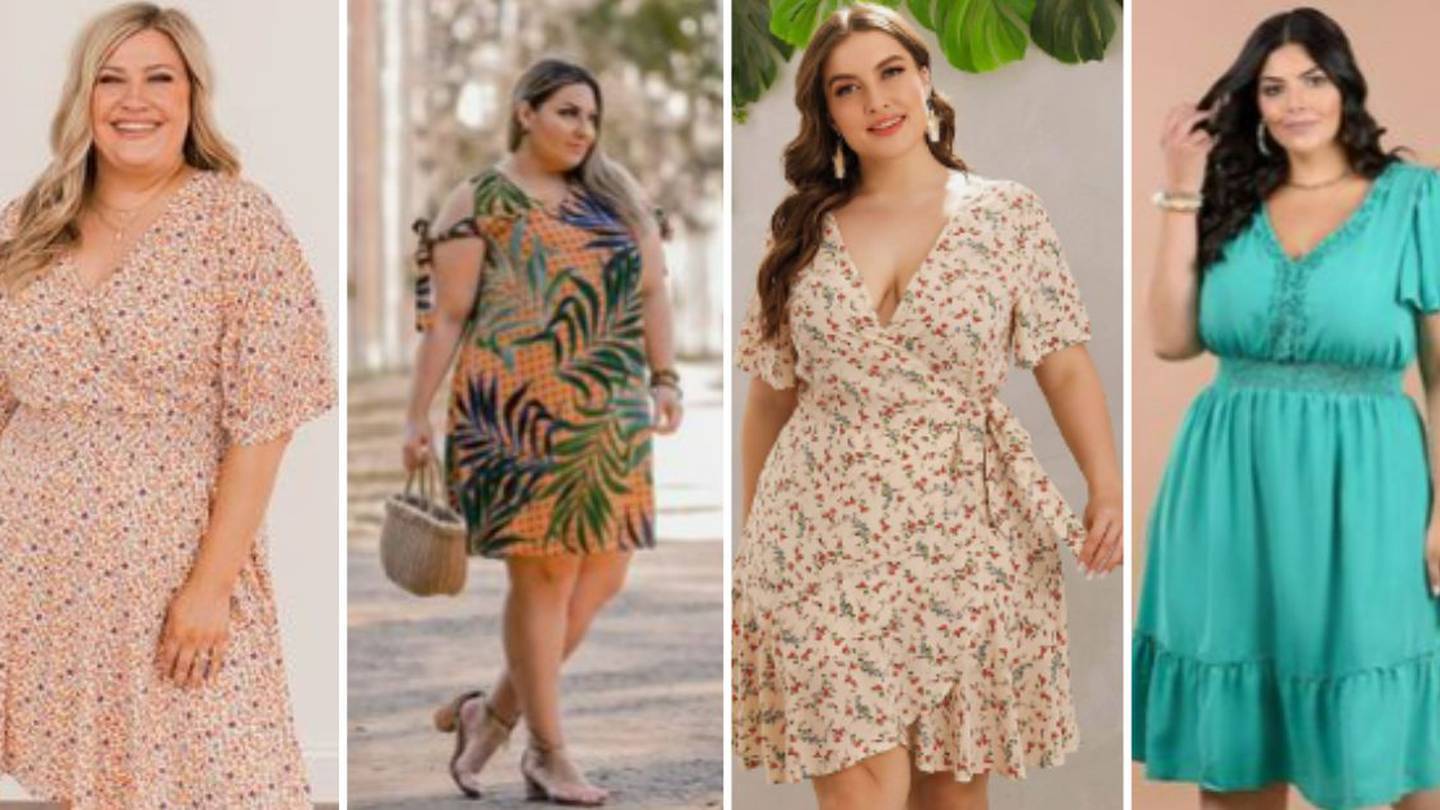 Disimula las curvas: vestidos cortos de verano mujeres Plus size