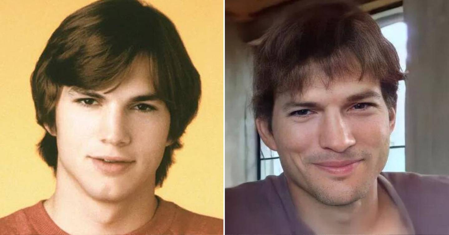 Ashton Kutcher en 'That '70s Show' y en la actualidad
