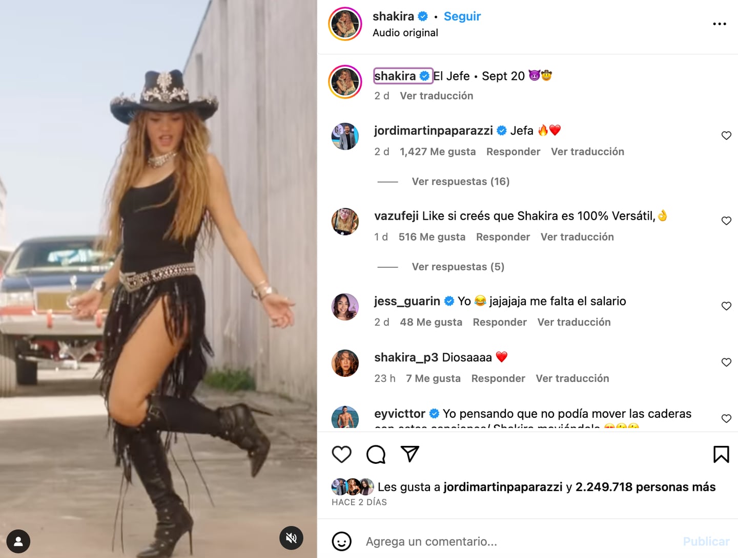 Shakira look para su nuevo sencillo 'El Jefe'
