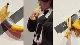 Estudiante se comió obra de arte con plátano en museo y luego cuelga la cáscara: “Tenía hambre”