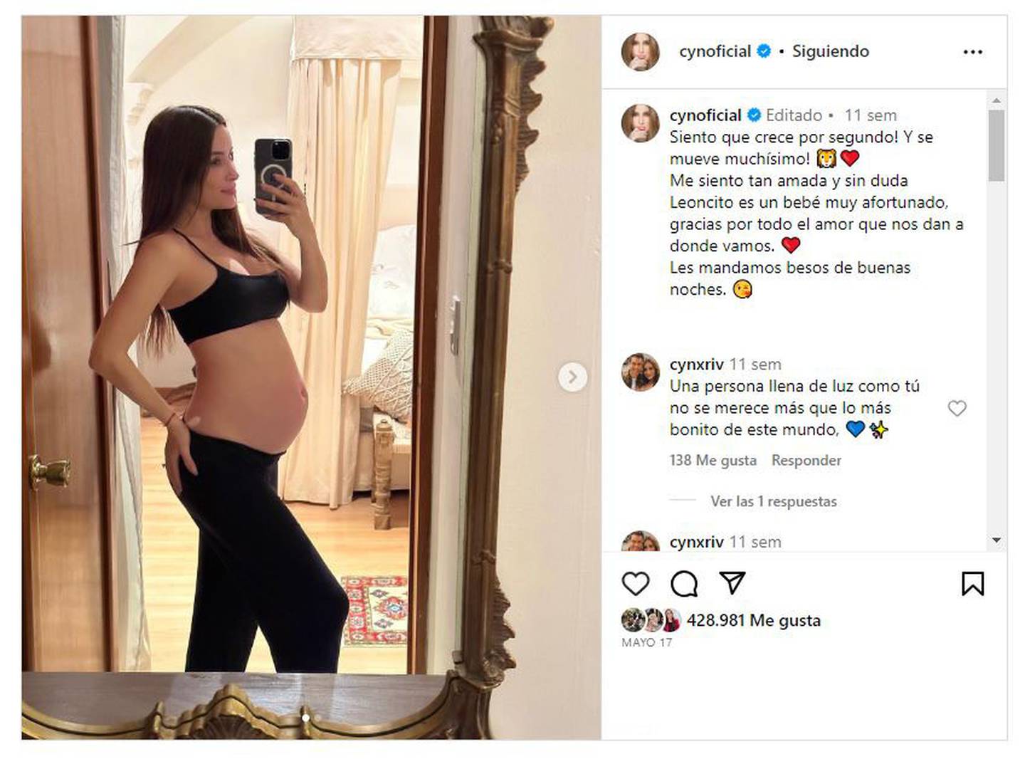 Cynthia Rodríguez vivió su primer embarazo llena de ilusión este año