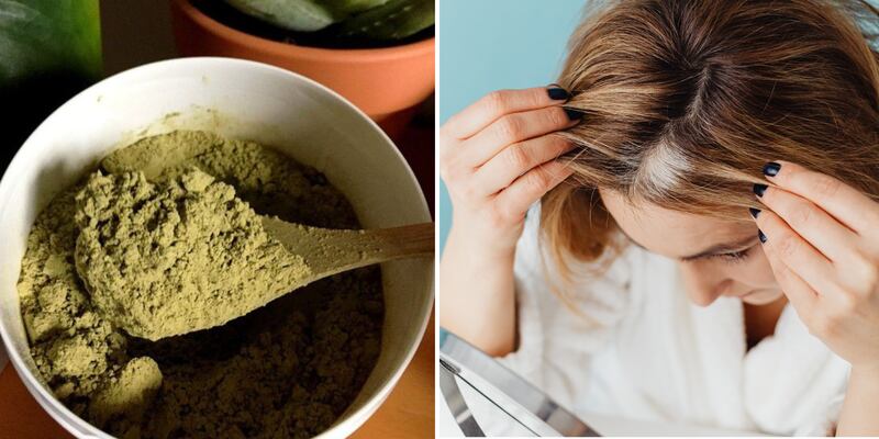 Tinte casero de henna para mujeres con canas