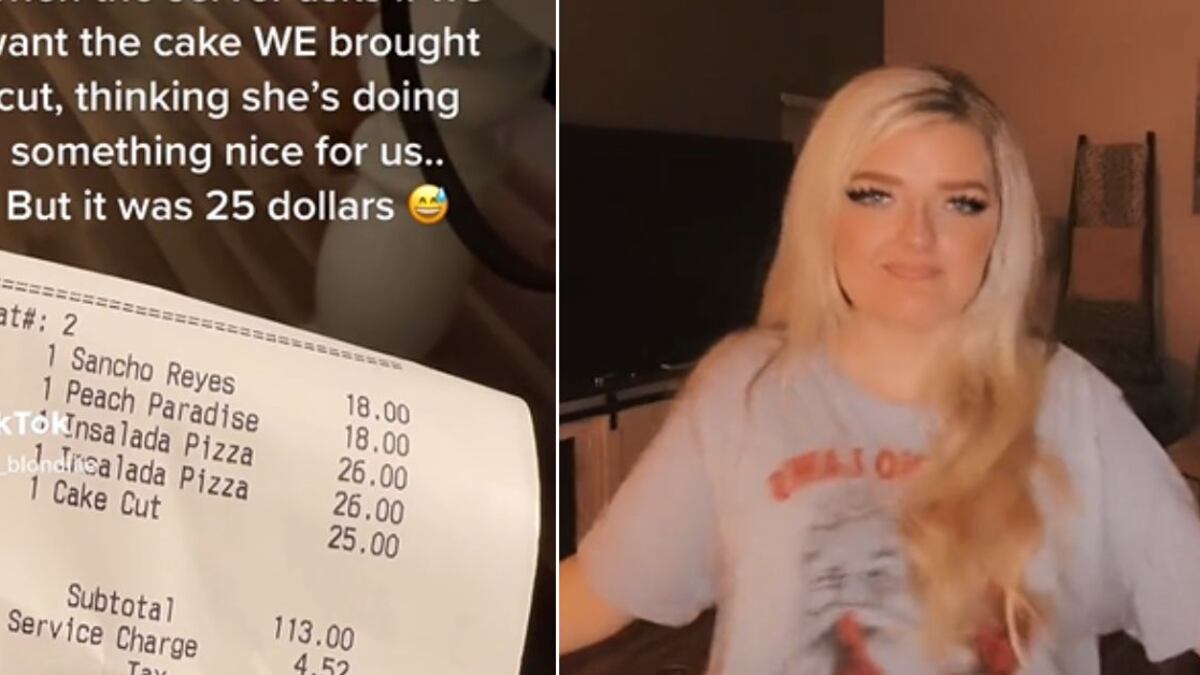 A la joven le cobraron 25 dólares por cortar el pastel