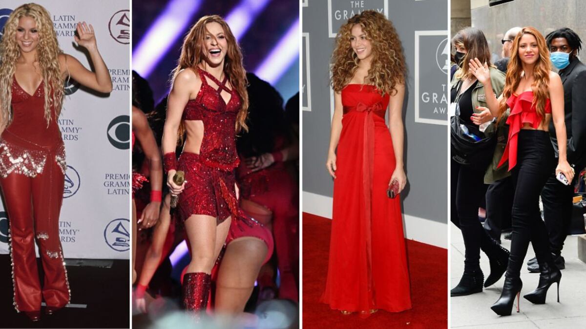 La cantante colombiana de 45 años ha tenido un estilo de vestir muy marcado, muy personal que con el tono rojo ha brillado en eventos y conciertos