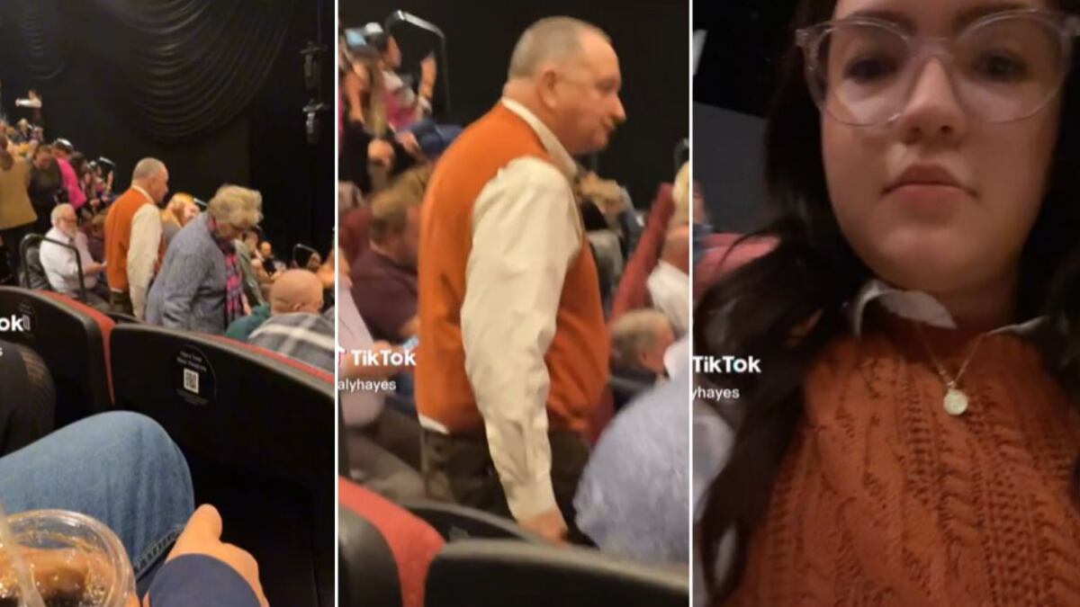 La joven en su cuenta TikTok, @_alyhayes grabó unos segundos al anciano que llegó con su vestimenta parecida a la de ella