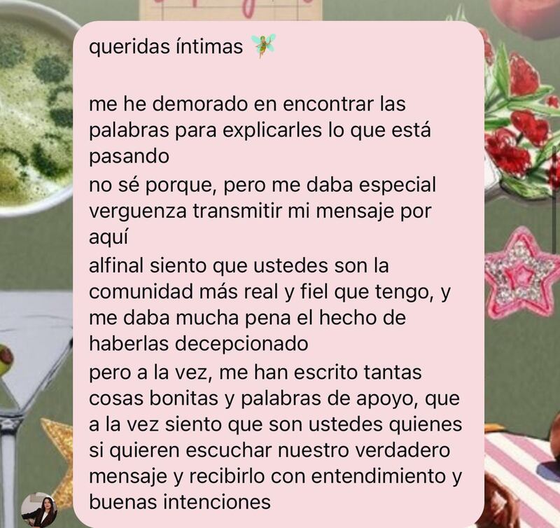 Mensaje de Bea Bravo | Instagram