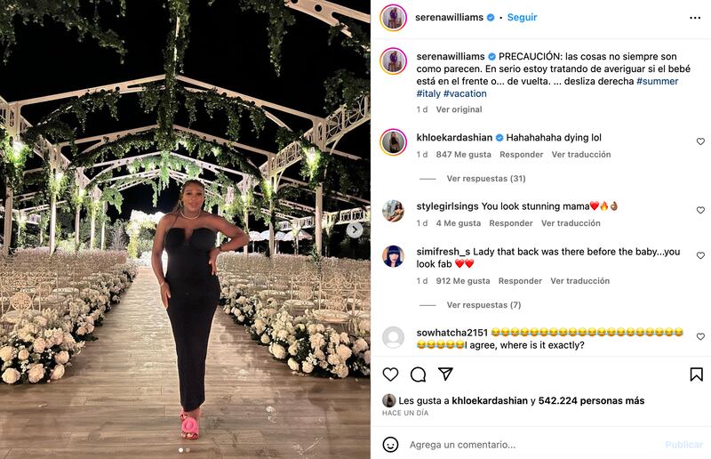 Serena Williams muestra su embarazo.