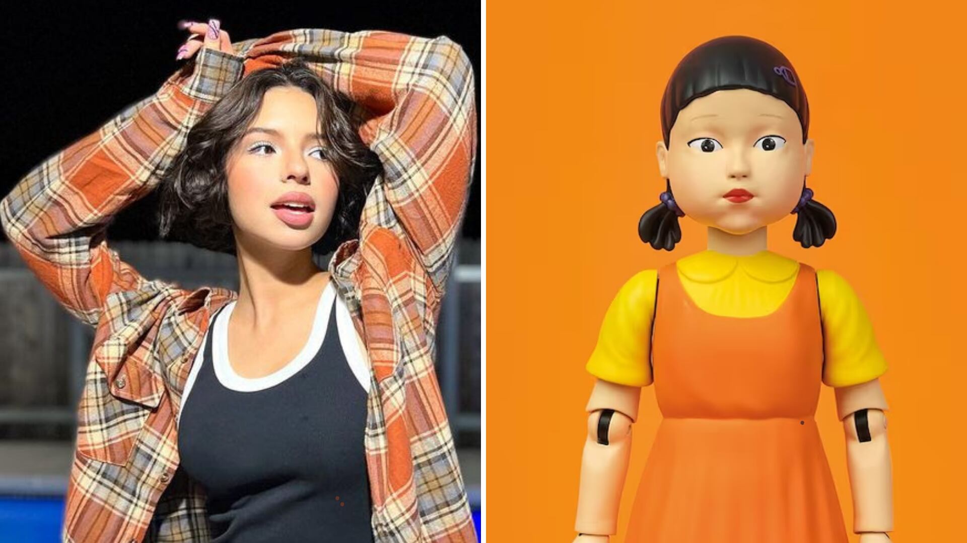 Haters de Ángela Aguilar recrearon con su rostro la muñeca de la serie "El juego del calamar" e indignaron.