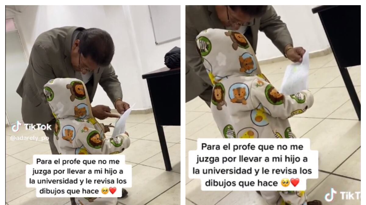 El profesor revisó los dibujos del hijo de una estudiante y el gesto se volvió viral