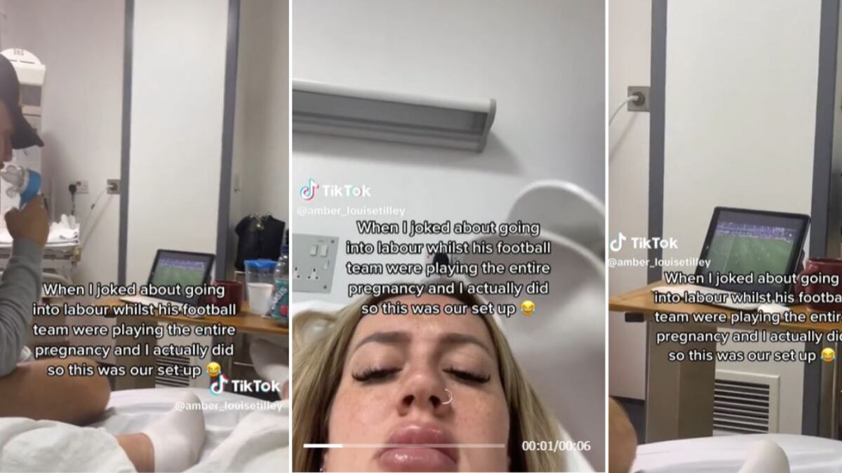 Una mujer se hizo viral en las redes sociales al publicar un video donde ella está a punto de dar a luz y su esposo solo estaba pendiente del partido de futbol.