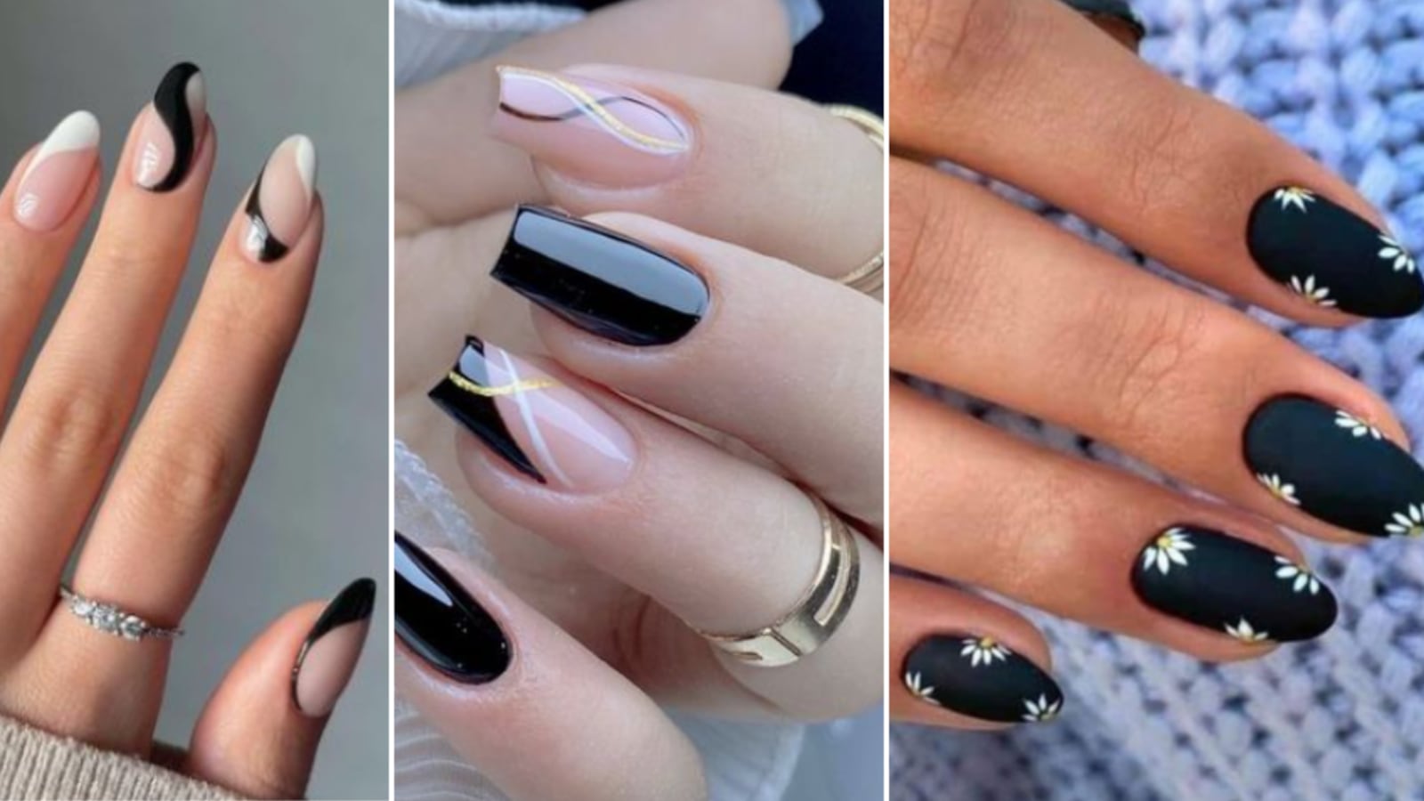 Uñas negras de moda 2023