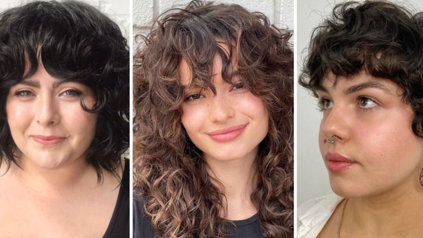 Cortes de pelo rizado para mujeres de cara redonda