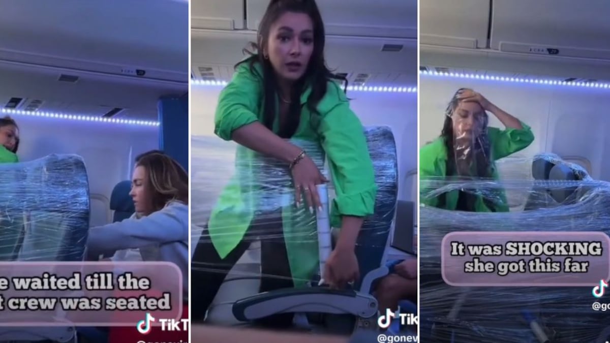 video viral de una mujer quiere viajar aislada