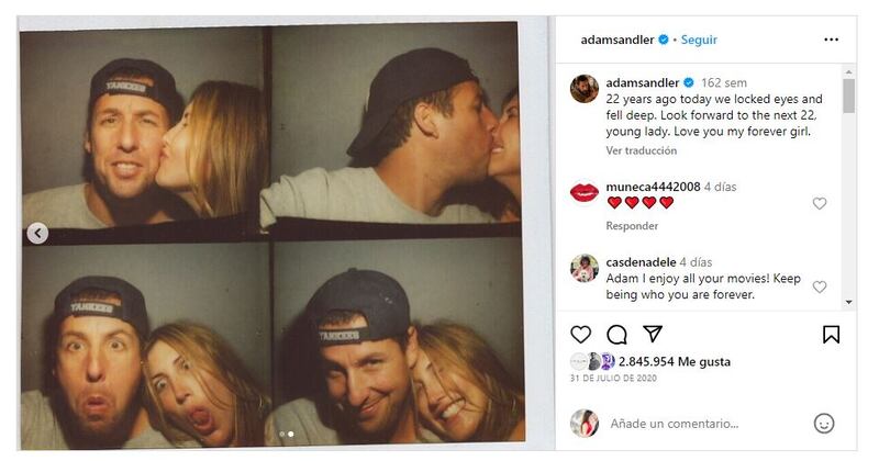 Adam Sandler y su esposa llevan dos décadas felizmente casados