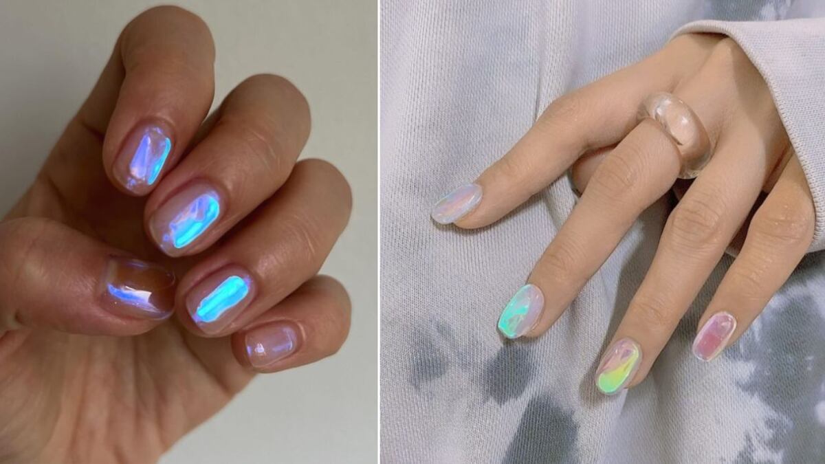 Las uñas aurora están arrasando porque son brillantes, llamativas y muy chic