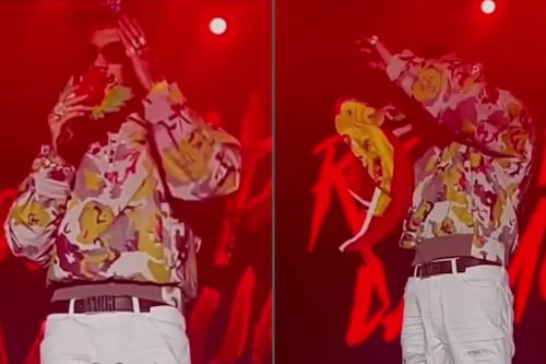 Como si tuviera a Feid al frente: Anuel se regó en madrazos contra fan que le lanzó bandera en la cara