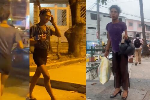 Habitante de calle parece modelo internacional sobre sus tacones, piden a Balenciaga contratarla