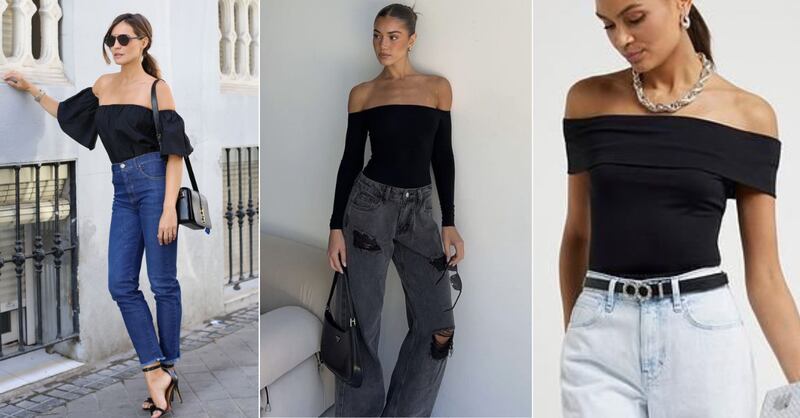 Blusas boho negra con jeans