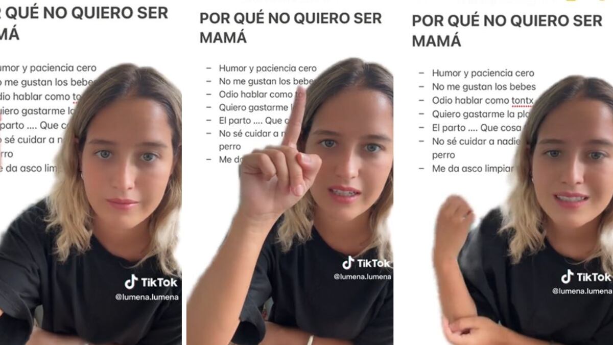 Una joven modelo argentina dejó claro a través de un video TikTok las 7 razones por las que no quiere tener hijos