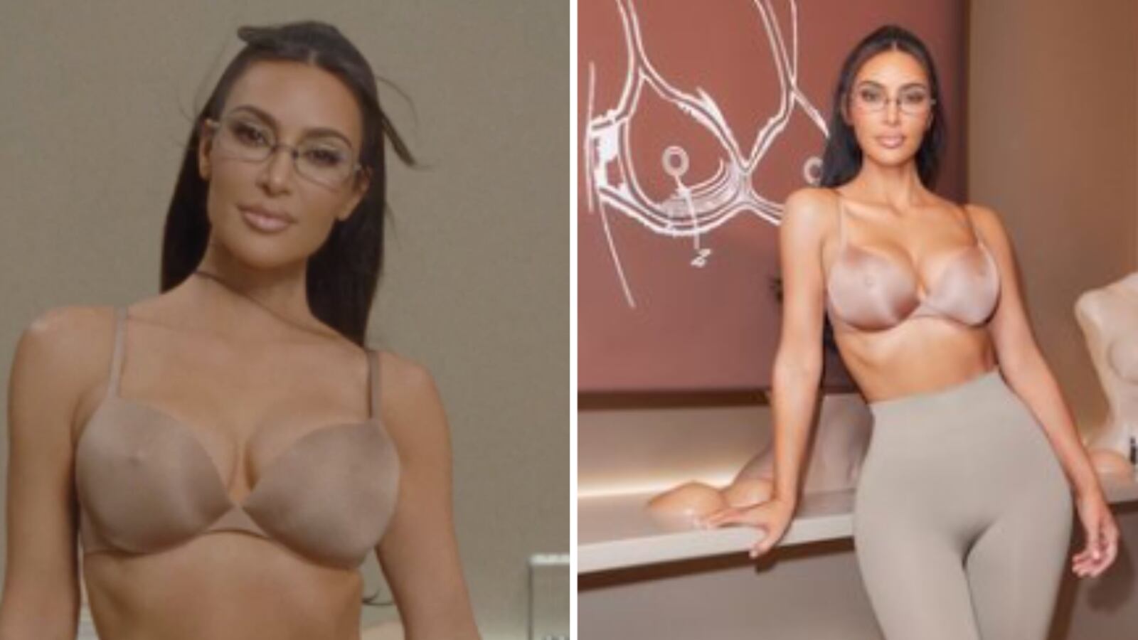 Kim Kardashian brasier con pezones