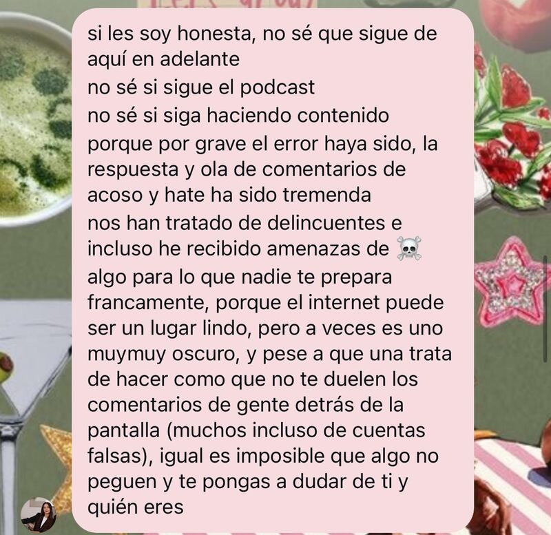 Mensaje de Bea Bravo | Instagram