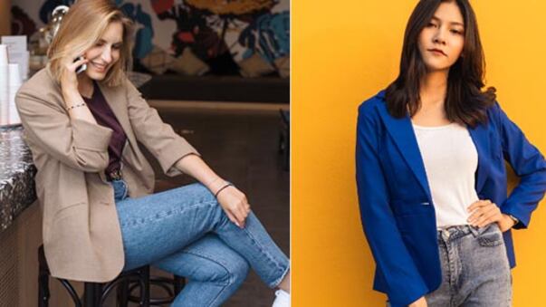 Moda jeans y blazer