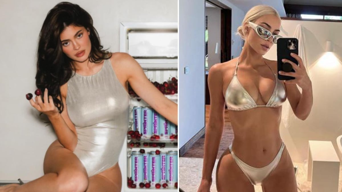 Moda bikini metalizado