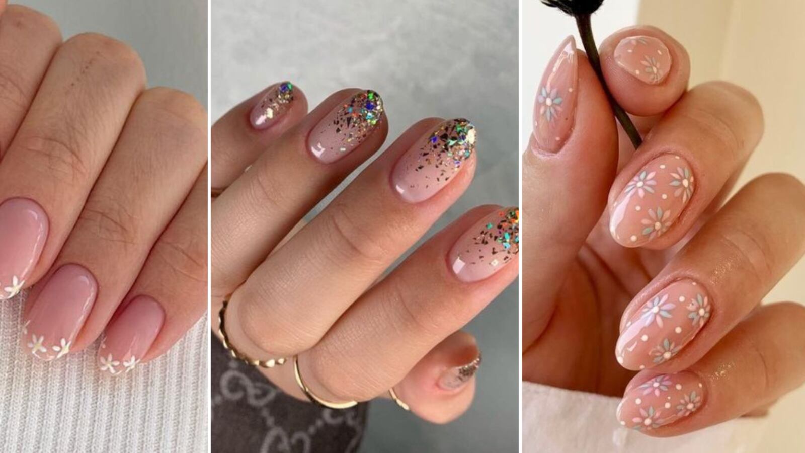 Uñas transparentes y cortas 2023