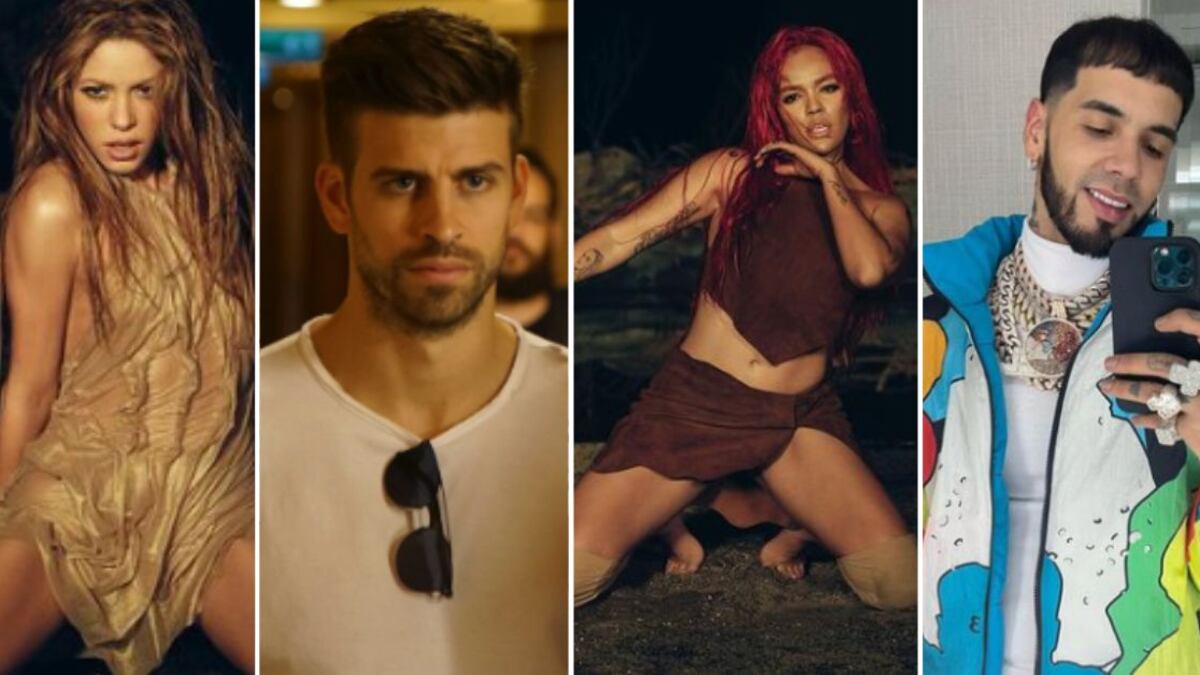 Shakira cantando en sexy vestido y Karol G cayendo al vacío, el adelanto del tema dedicado a Piqué y Anuel