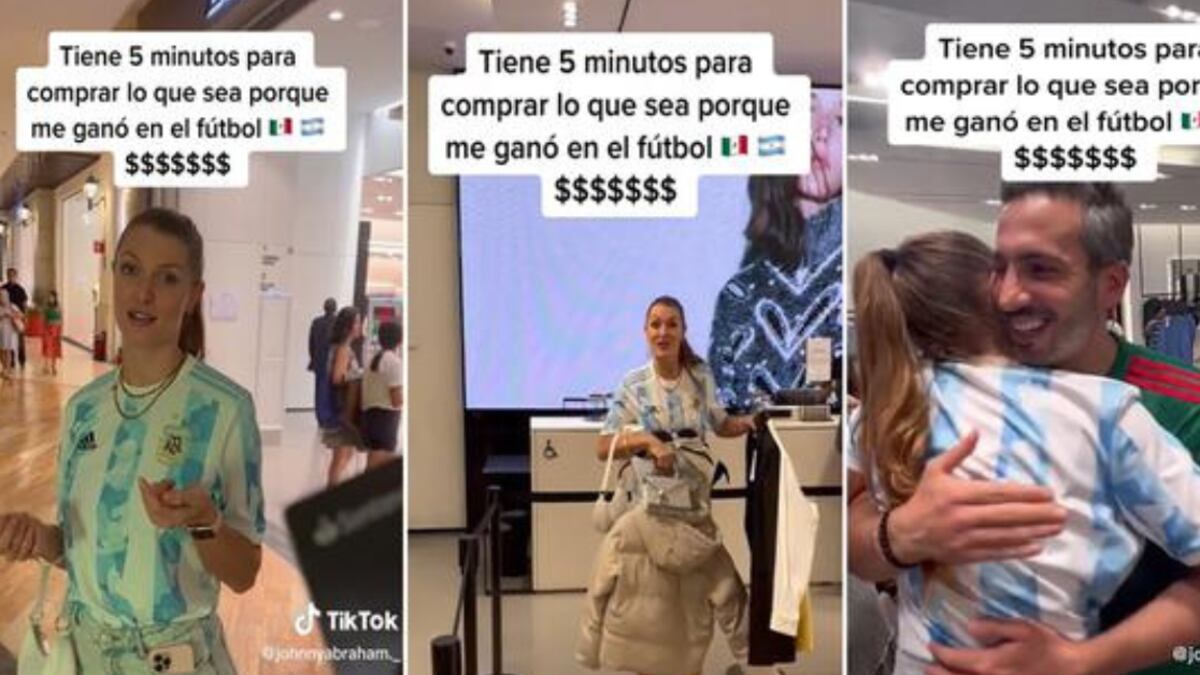 Hincha mexicano le dio su tarjeta a su novia.