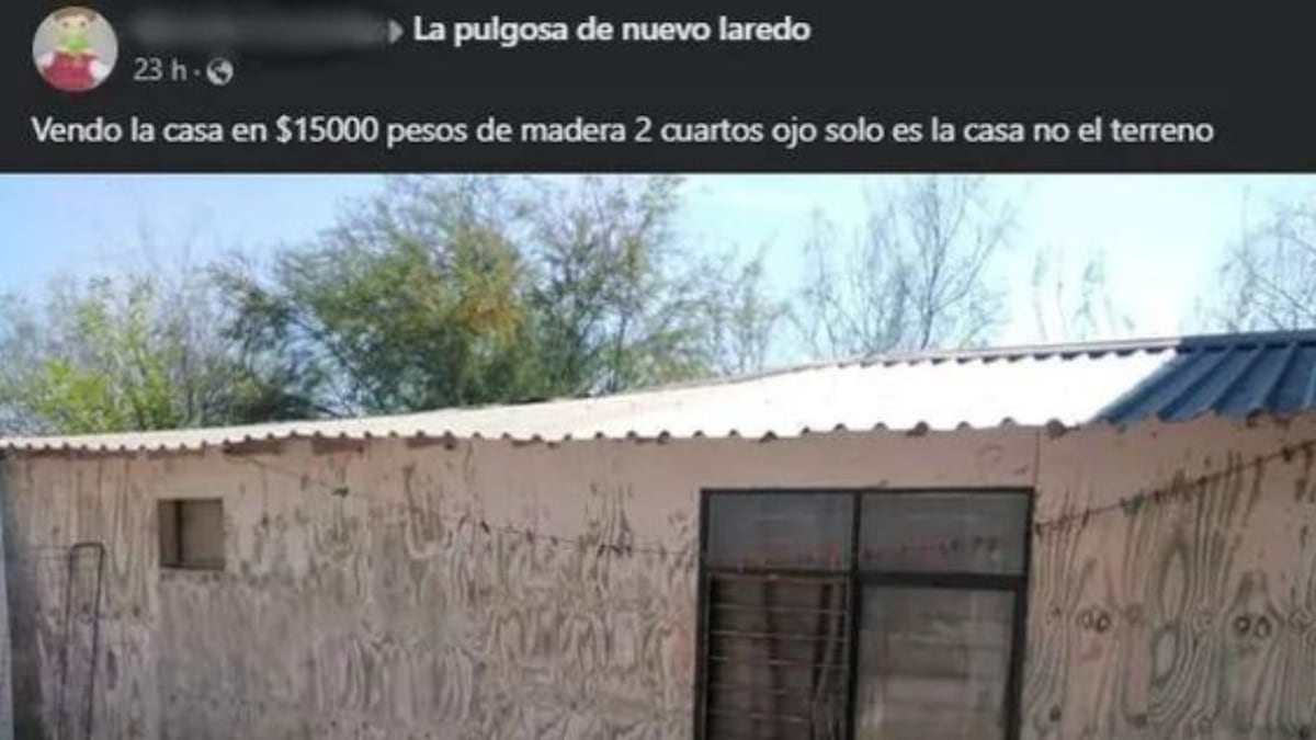 La casa está en venta sin el terreno, según la publicación