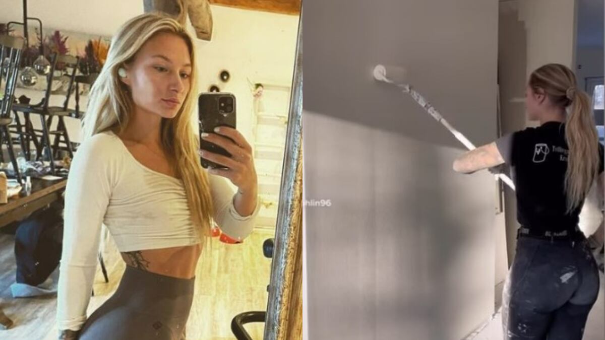 La joven rechazó ser modelo y es feliz siendo albañil