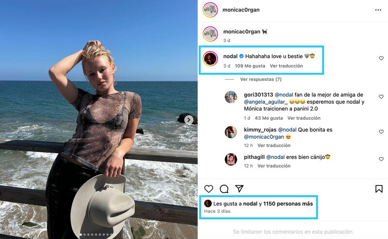 Monica Corgan amiga de Ángela Aguilar