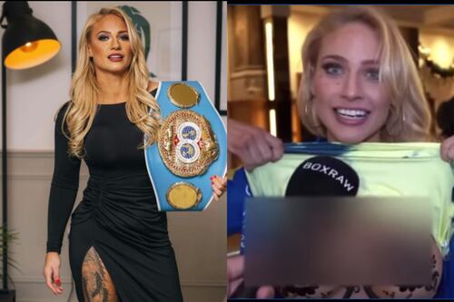 Boxeadora realiza topples en plena entrevista para promocionar su onlyfans