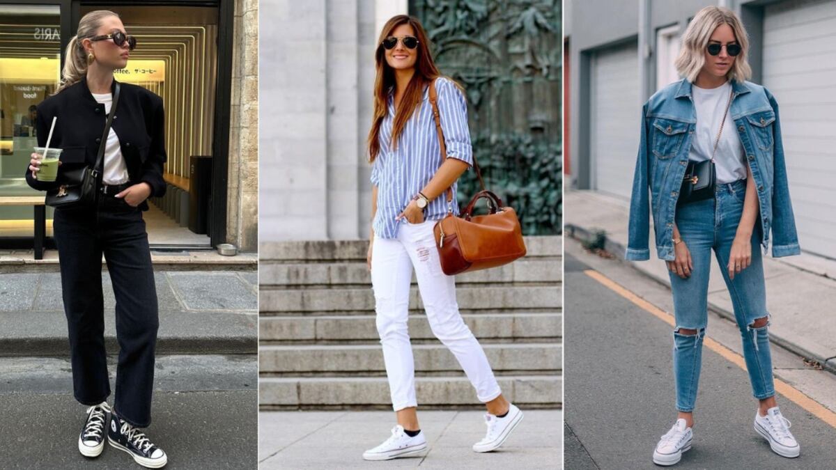 Los ‘Converse’ son el calzado básico que logra resaltar tu look y así los puedes usar con jeans.