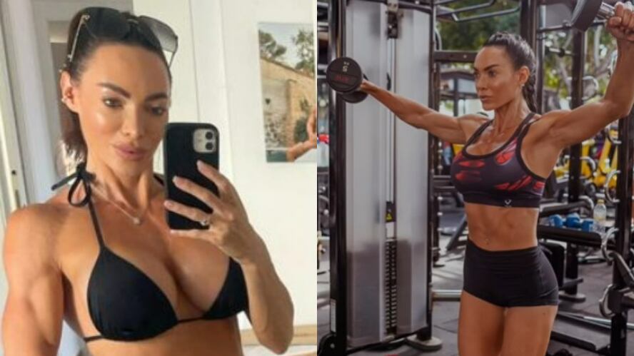 La mujer mantiene su rutina de ejercicios