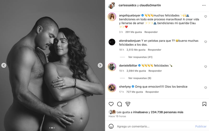 Claudia Martin y Carlos Said confirman embarazo
