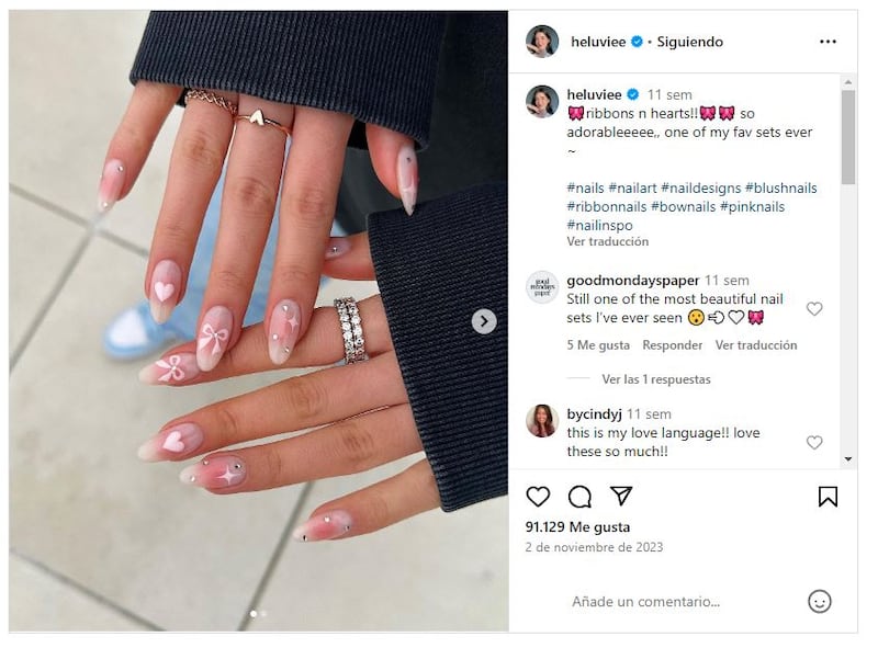 La manicura coquette es una de las primeras tendencias en cuanto a uñas que arrasa en 2024