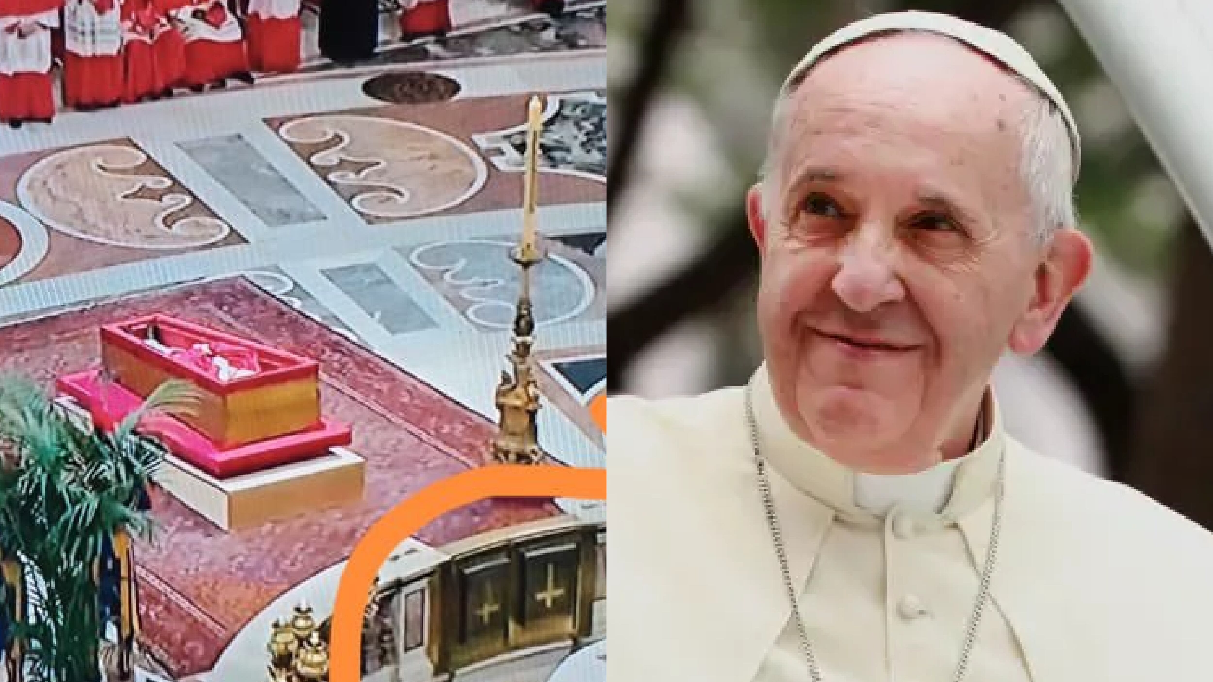 La razón por la que aparecen cruces invertidas en el funeral del papa Francisco