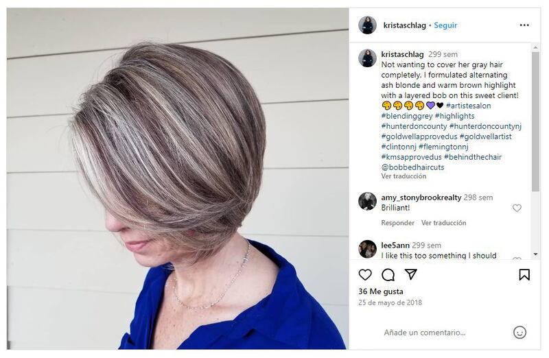 Las mechas gruesas y contrastantes envejecen mucho a la apariencia