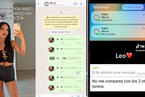 Sin miedo a nada: mujer creo grupo de Whatsapp con todos sus ex con una particular intención