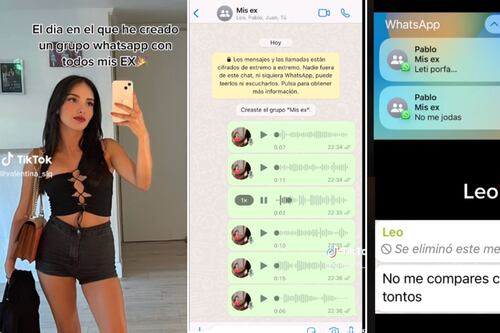 Sin miedo a nada: mujer creo grupo de Whatsapp con todos sus ex con una particular intención