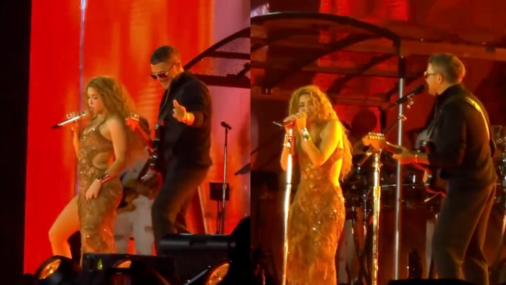 Shakira y Alejandro Sanz en concierto