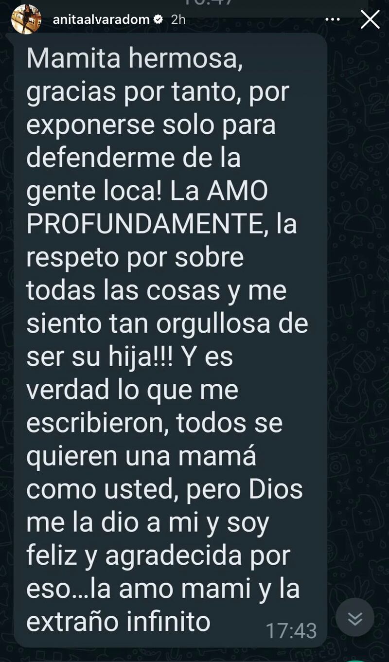 Historia de Anita Alvarado | Instagram