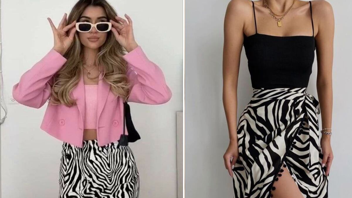 Moda faldas estampado cebra