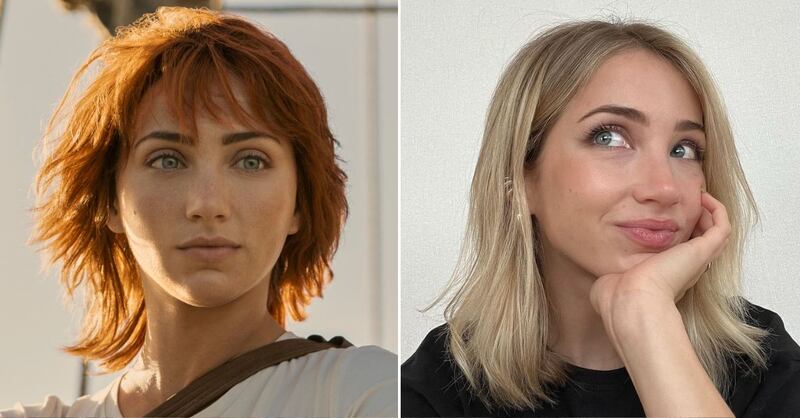 Emily Rudd en 'One Piece' y en la vida real