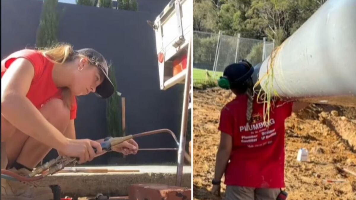Es mujer, entrenadora de gimnasio y plomera desde los 17 años